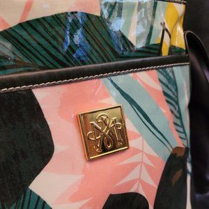 Maude Asbury Crossbody Purse Bag Laminated Fabric-Tropical Print